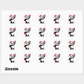 Santa Panda Kerstmis Ronde Sticker (Vel)
