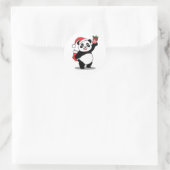 Santa Panda Kerstmis Ronde Sticker (Tas)