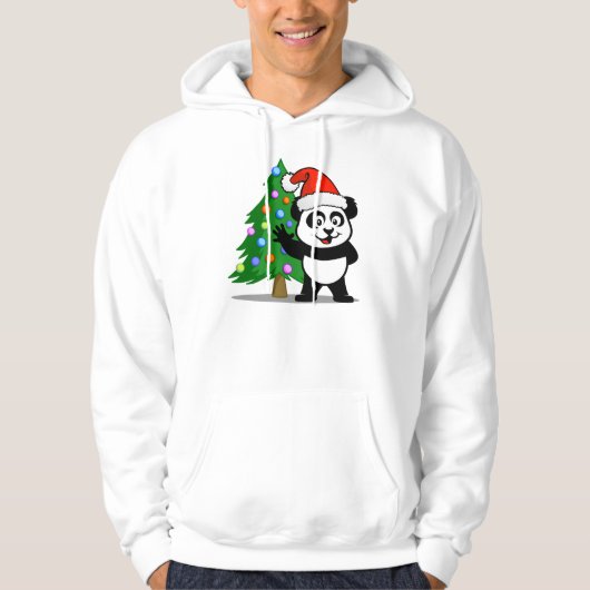 Santa Panda (lichte shirten) Hoodie (Voorkant)