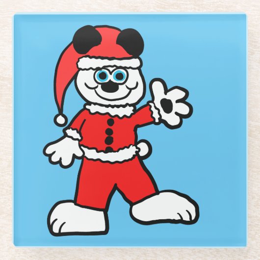 Santa Panda Onderzetter Glazen Onderzetter (Voorkant)