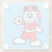 Santa Panda Onderzetter Glazen Onderzetter (Achterkant)