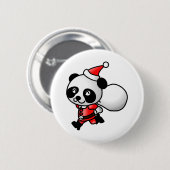 Santa Panda Ronde Button 5,7 Cm (Voorkant /achterkant)