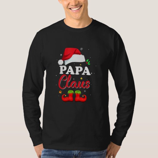 Santa Papa Claus Matching Family Pajamas Kerstmis T-shirt (Voorkant)