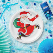 Santa Papier Borden Vrolijk kerstfeest Papieren Bordje (Feest)