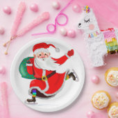 Santa Papier Borden Vrolijk kerstfeest Papieren Bordje (Feest)