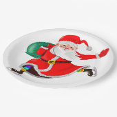 Santa Papier Borden Vrolijk kerstfeest Papieren Bordje (Gekanteld)