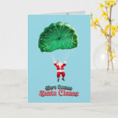 Santa Parachute Kaart (Gele Bloem)