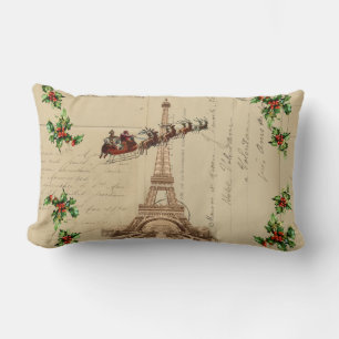  Santa Paris Christmas Lumbar Pillow Kussen