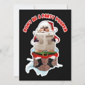 Santa "Party Pooper" Funny Kerstuitnodigingen Kaart (Voorkant)