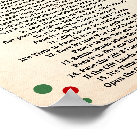 Santa Pass het Prijsgedicht Kerstspel Teken Poster (Hoek)