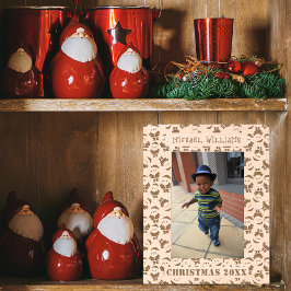 Santa Pattern | Vrolijk kerstfeest Kinder foto Gegraveerde Lijstjes