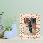 Santa Pattern | Vrolijk kerstfeest Kinder foto Gegraveerde Lijstjes