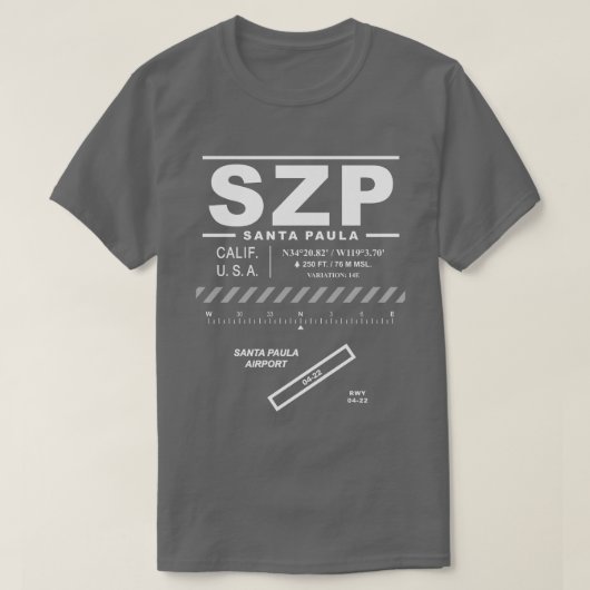 Santa Paula Airport SZP T-shirt (Design voorkant)