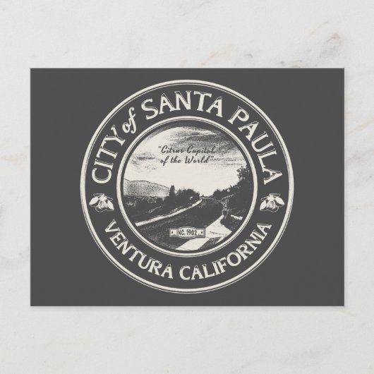 SANTA PAULA CALIFORNIË BRIEFKAART (Voorkant)