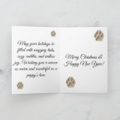 Santa Paw Christmas-Schattigee Golden Retriever Gr Kaart (Binnen)
