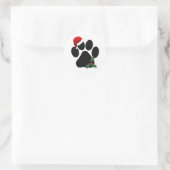 Santa Paw Print Christmas Classic Stickers (Tas)