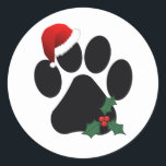 Santa Paw Print Christmas Classic Stickers<br><div class="desc">Voor de hondenliefhebbers die er zijn! Schattige Santa Paw Print Christmas Classic Ronde Stickers ... perfect voor envelopzegels, stickers voor feestgunsten enz. Verkrijgbaar in 2 maten: 1, 5 inch/20 per vel 3 inch/6 per vel Gedrukt op wit zuurvrij papier Levendig full-color, full-bleed printen Krasbestendig voorzijde, eenvoudige peel-and-stick achterzijde Verkrijgbaar in...</div>