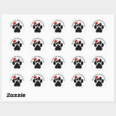 Santa Paw Print Rescued Christmas Classic Stickers (Vel)