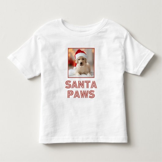 Santa Paws - Aangepaste foto Hondenliefhebber kers Kinder Shirts (Voorkant)