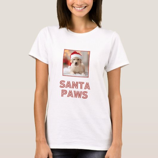 Santa Paws - Aangepaste foto Hondenliefhebber kers T-shirt (Voorkant)