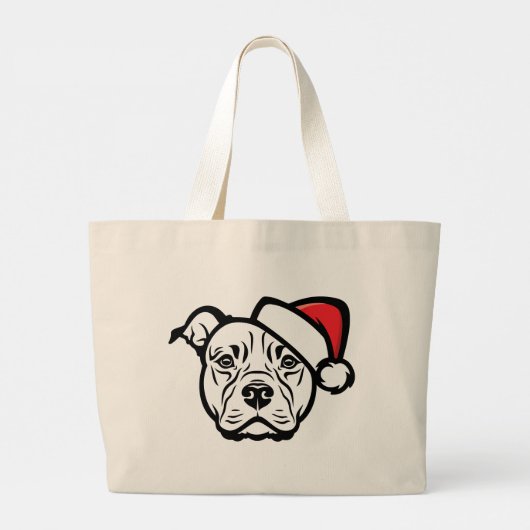 Santa Paws: AmStaff Dog in feestelijk Pet Grote Tote Bag (Achterkant)