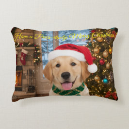 Santa Paws Christmas-Feestelijke Golden Retriever  Accent Kussen