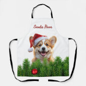 Santa Paws Corgi Holiday Chef Design Schort (Voorkant)