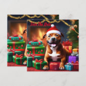 Santa Paws: de feestelijke verrassing van een staf Save The Date (Voorkant / Achterkant)