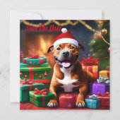 Santa Paws: de feestelijke verrassing van een staf Save The Date (Voorkant)