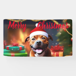 Santa Paws: de feestelijke verrassing van een staf Spandoek