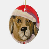 Santa Paws dog santa porselein ornament (Rechts)