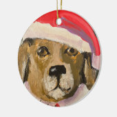 Santa Paws dog santa porselein ornament (Links)