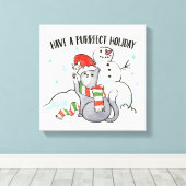 Santa Paws | Een vruchtbare feestdag hebben Canvas Afdruk (Insitu (Houten vloer))