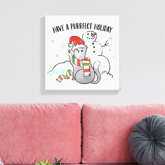 Santa Paws | Een vruchtbare feestdag hebben Canvas Afdruk (Insitu (Woonkamer))