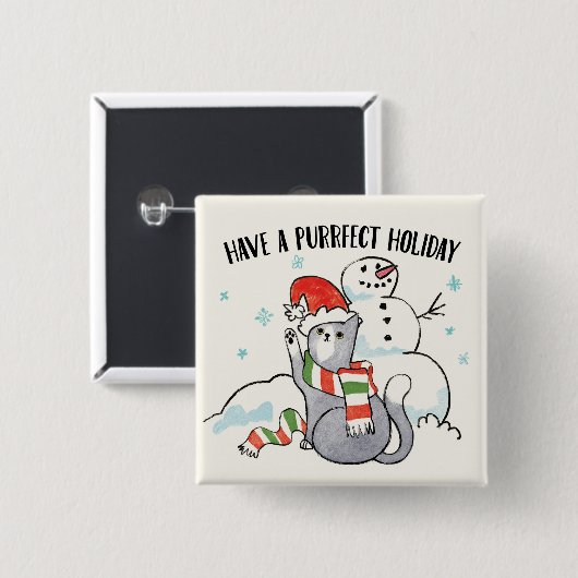 Santa Paws | Een vruchtbare feestdag hebben Vierkante Button 5,1 Cm (Voorkant /achterkant)
