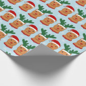 Santa Paws en rendier *Pit Bull* Cadeaupapier (Hoek)