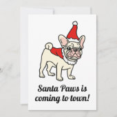 Santa Paws Frenchie Kerstmis Kaart (Voorkant)