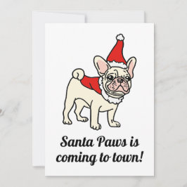 Santa Paws Frenchie Kerstmis Kaart