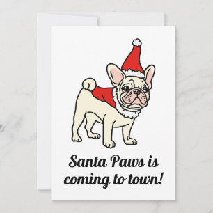 Santa Paws Frenchie Kerstmis Kaart