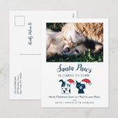 Santa Paws | Funny Cat and Dog Pet Photo Feestdagenkaart (Voorkant / Achterkant)