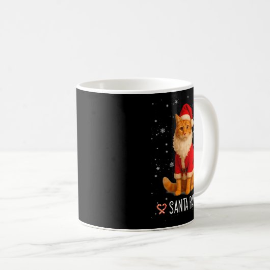 Santa Paws Funny Orange Tabby Cat Christmas Holida Koffiemok (Voorkant rechts)