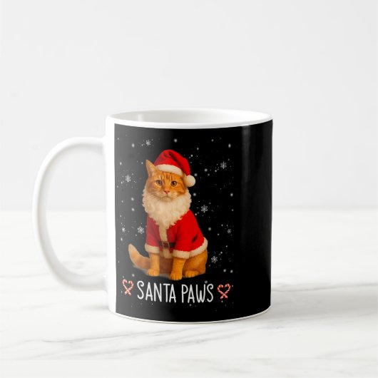 Santa Paws Funny Orange Tabby Cat Christmas Holida Koffiemok (Links)