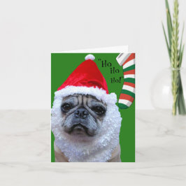 Santa-Paws Funny Pug Kerst/Vakantie Kaart