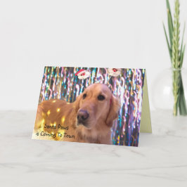 Santa Paws - Golden Retriever Stijlvolle kerstKaar Feestdagen Kaart