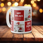 Santa Paws, Happy Howholidays 5 Foto Hond Kerstmis Koffiemok<br><div class="desc">Grappig Schattige Dog Photo Collage Christmas Mok Gift. Ontwerp beschikt over 5 afbeeldingen naar keuze,  leuke feestelijke hondenpun gezegden 'Happy Howl-idays,  Santa Paws,  Jingle Paws en Santa's Little Yelper! Een sneeuwbedekking over de foto's om het een winterse sfeer te geven en te personaliseren met familie- en hondennaam.</div>