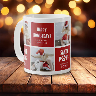 Santa Paws, Happy Howholidays 5 Foto Hond Kerstmis Koffiemok