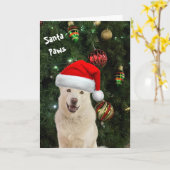 Santa Paws - Het Happy Husky Wenskaart Kaart (Gele Bloem)