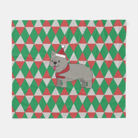 Santa Paws Holiday Diamanten Hond Fleece Deken (Voorkant (Horizontaal))