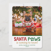 Santa Paws Hond Foto Feestdagenkaart (Voorkant)