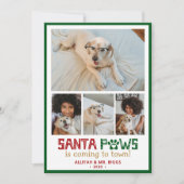 Santa Paws Hond Foto Feestdagenkaart (Voorkant)